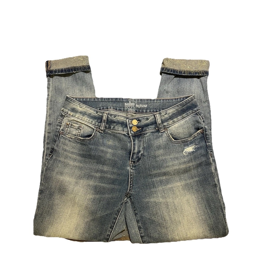 SOHO New York & Company Jeans Women's Size 6 Distressed Ankle Boho City Chic Y2K